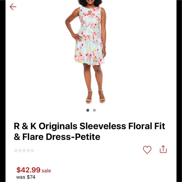 r&K women's petite Floral dress sz 2p RELISTED - Picture 3 of 6